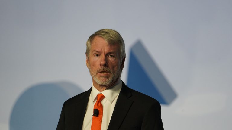 Strategy Executive Chairman Michael Saylor at the Digital Asset Summit in New York City on March 20, 2025. (Nikhilesh De)
