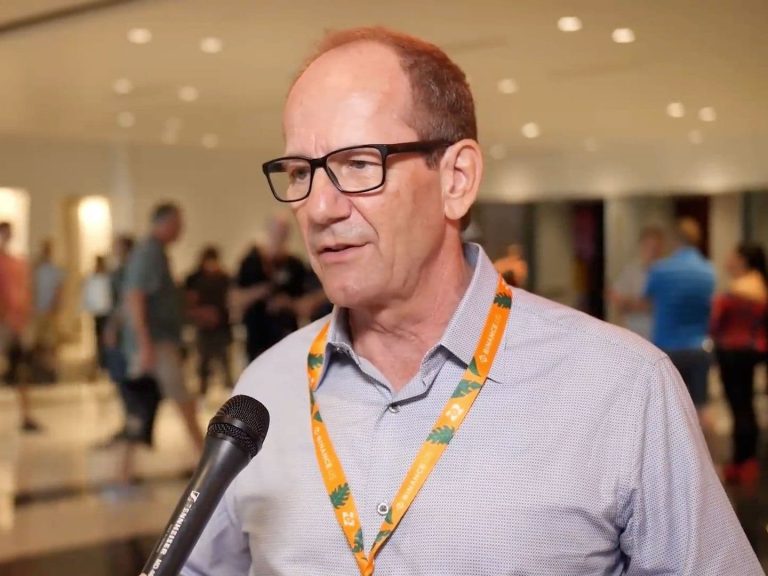 Marathon Digital CEO Fred Thiel, at the Bitcoin conference in Miami (CoinDesk)