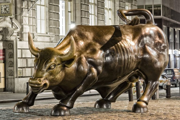 The bronze Charging Bull statue in New York