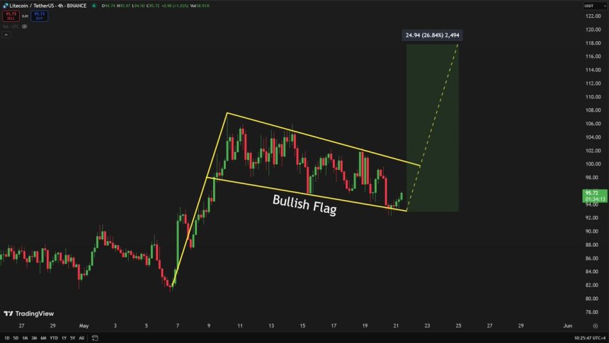 btc_8c891d Litecoin forming a bullish flag | Source: Carl Runefelt on X