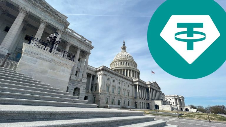 U.S. Capitol and Tether (Jesse Hamilton/CoinDesk)