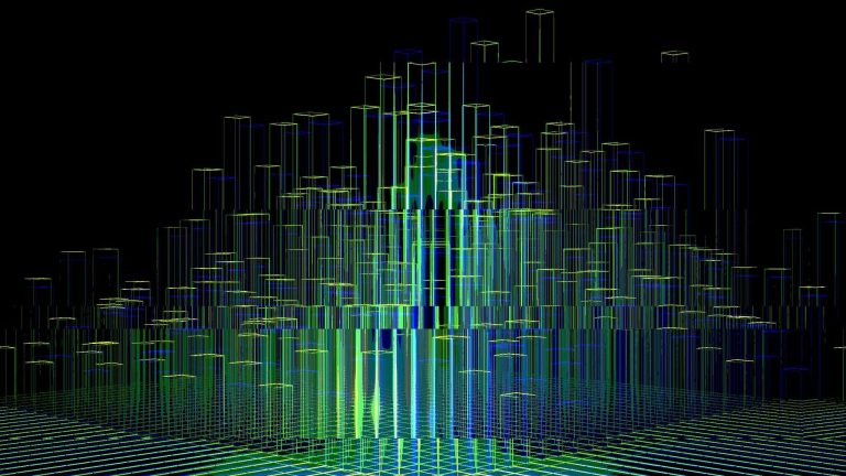 Art installation reminiscent of digital ecosystems
