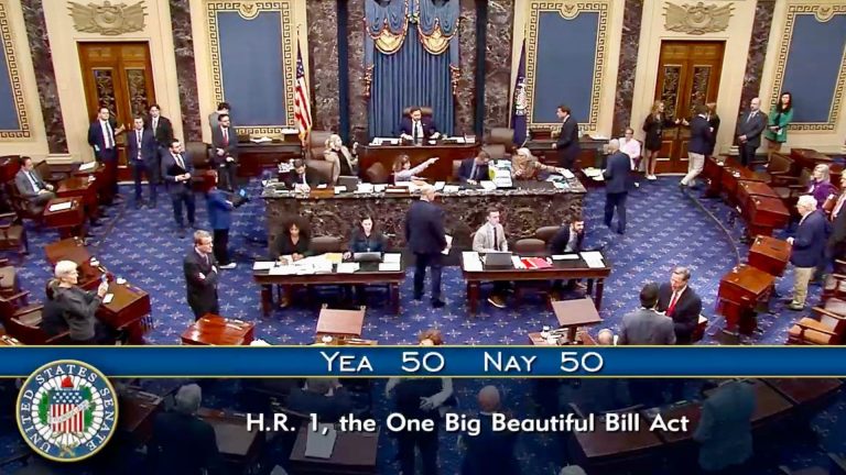 U.S. Senate votes to approve budget bill (video capture, U.S. Senate)