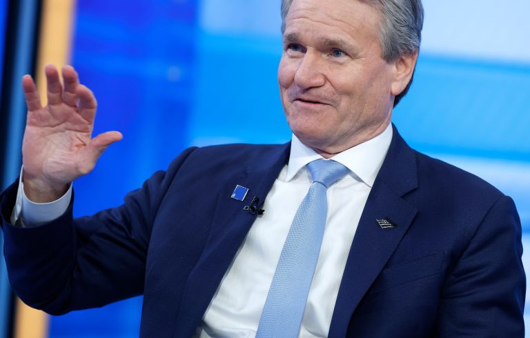 Bank of America CEO Brian Moynihan on Fox Business in March. (Getty Images)