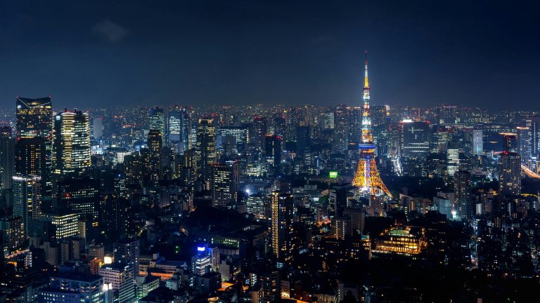 Aerial view of Tokyo at night. (Unsplash/Getty Images)