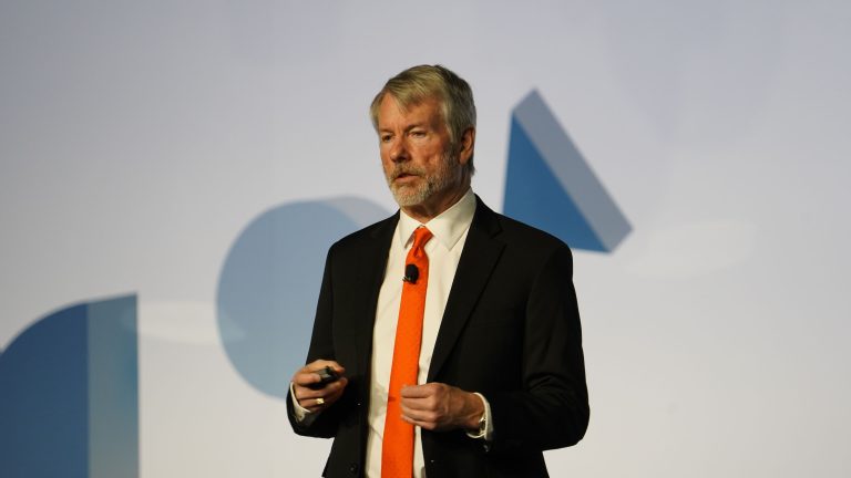 Strategy Executive Chairman Michael Saylor at the Digital Asset Summit in New York City on March 20, 2025. (Nikhilesh De)
