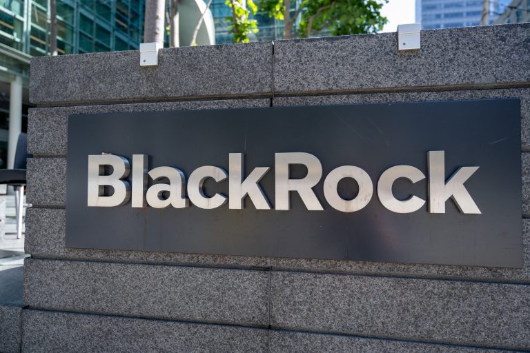 BlackRock sign outside San Francisco office building