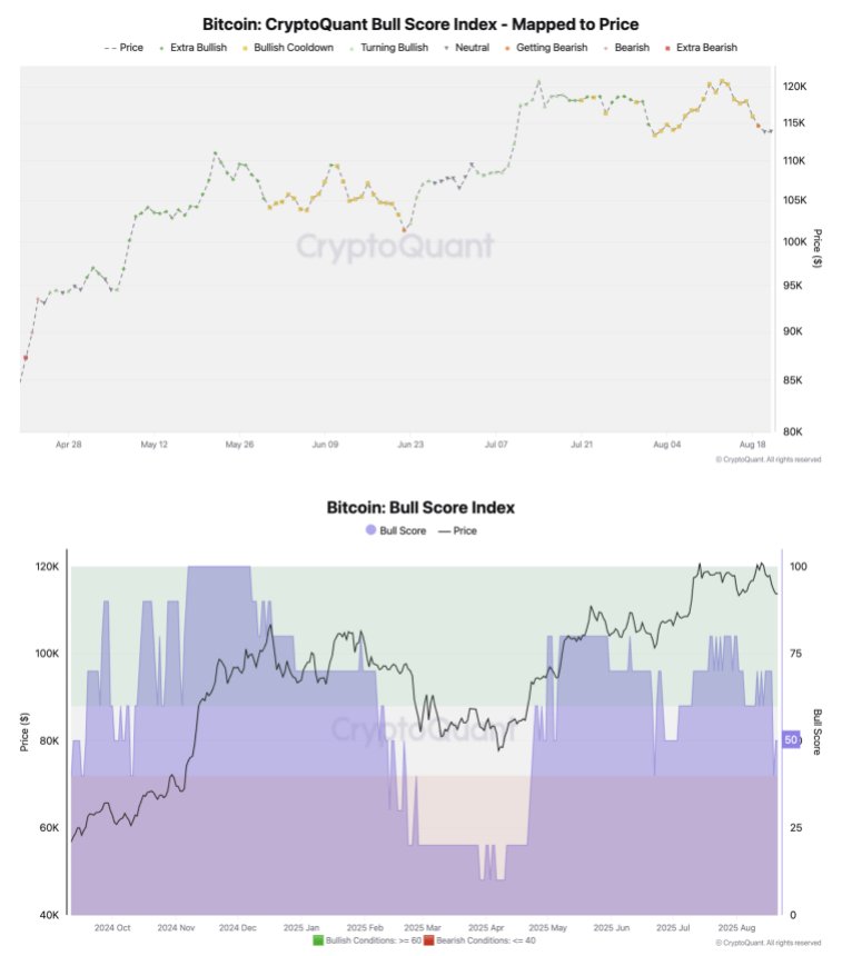btc_15f5ca Bitcoin CryptoQuant Bull Score Index | Source: Julio Moreno