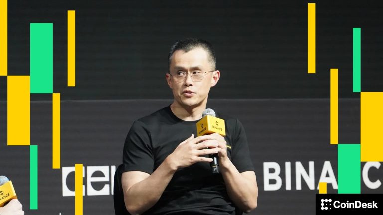Chanpeng "CZ" Zhao (Nikhilesh De/Modified by CoinDesk)