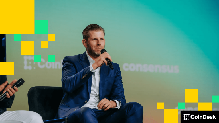Eric Trump speaks at Consensus 2025 in Toronto (CoinDesk)