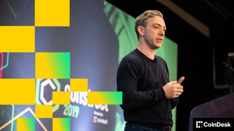 Dfinity Chief Scientist Dominic Williams speaks at Consensus 2019.