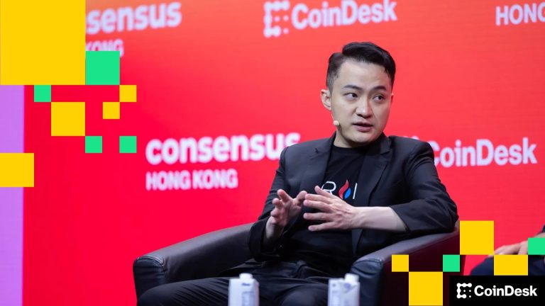 Justin Sun speaks at Consensus Hong Kong (CoinDesk)