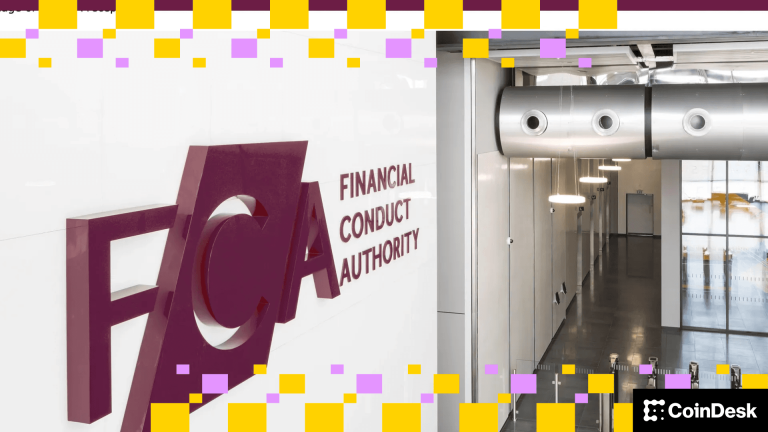 UK FCA building (FCA, modified by CoinDesk)